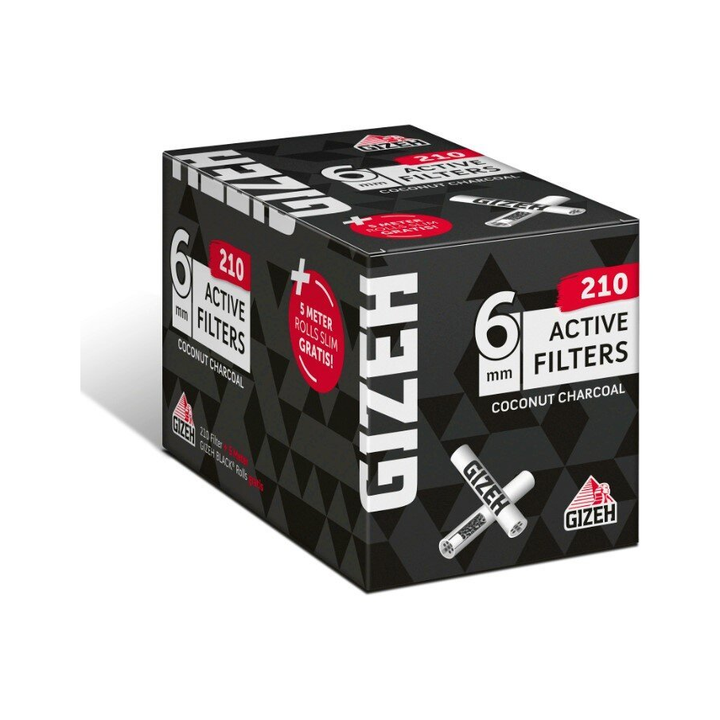 Detailansicht GIZEH 6 mm Aktivkohlefilter mit Keramikkappen