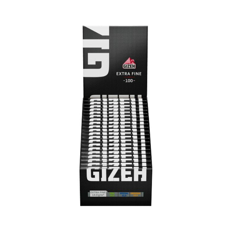 Display mit 24 Heften GIZEH Black DW Extra Fine King Size Zigarettenpapier