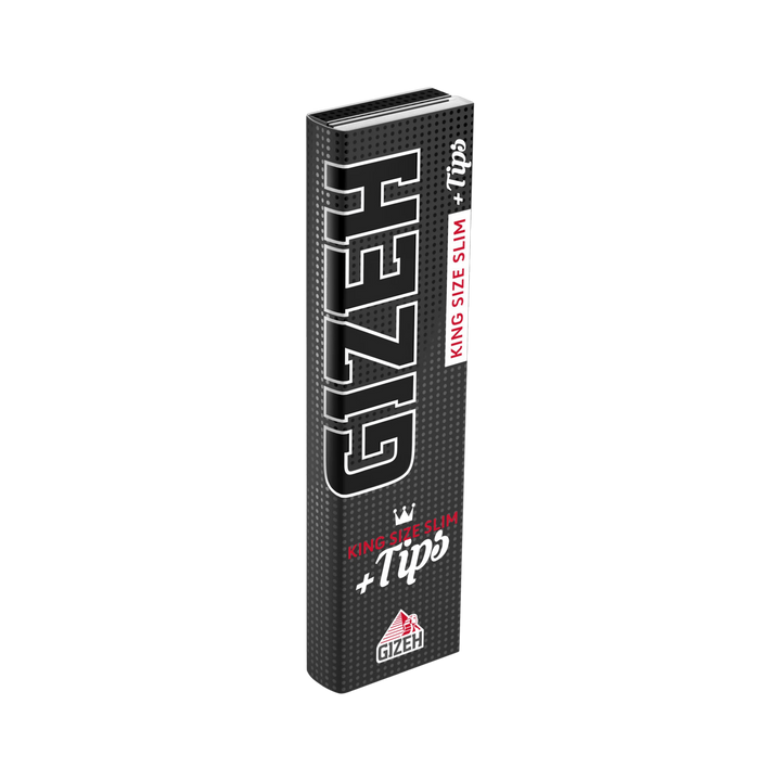 Geöffnetes GIZEH Black King Size Slim + Tips Heft mit Longpapers und Tips