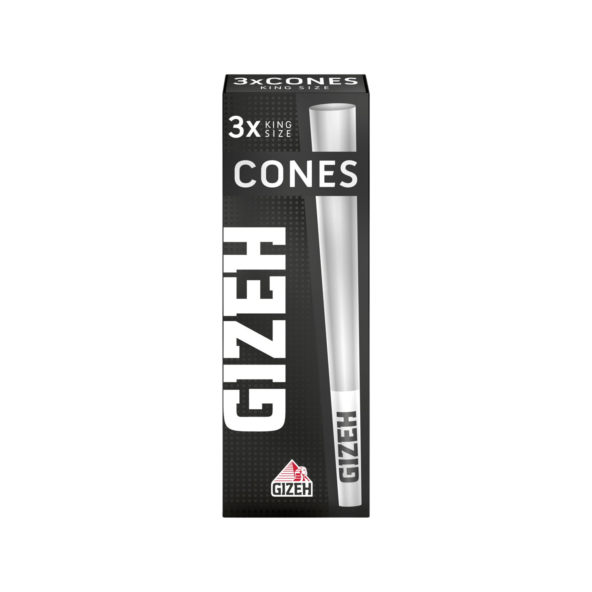 GIZEH Cones Black King Size mit konischem Aktivkohlefilter 3 Stück Packung