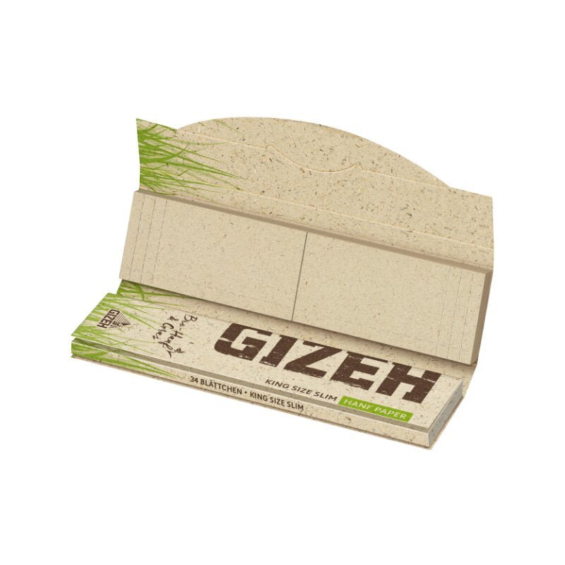 Geöffnetes GIZEH King Size Slim + Tips Heft mit Papers und Tips