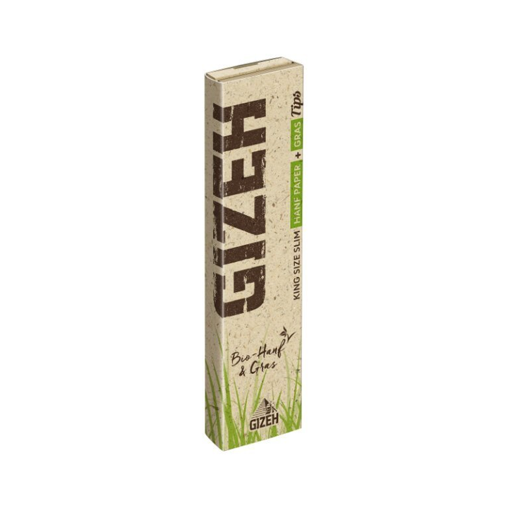 GIZEH Hanf & Gras King Size Slim + Tips schräge Ansicht