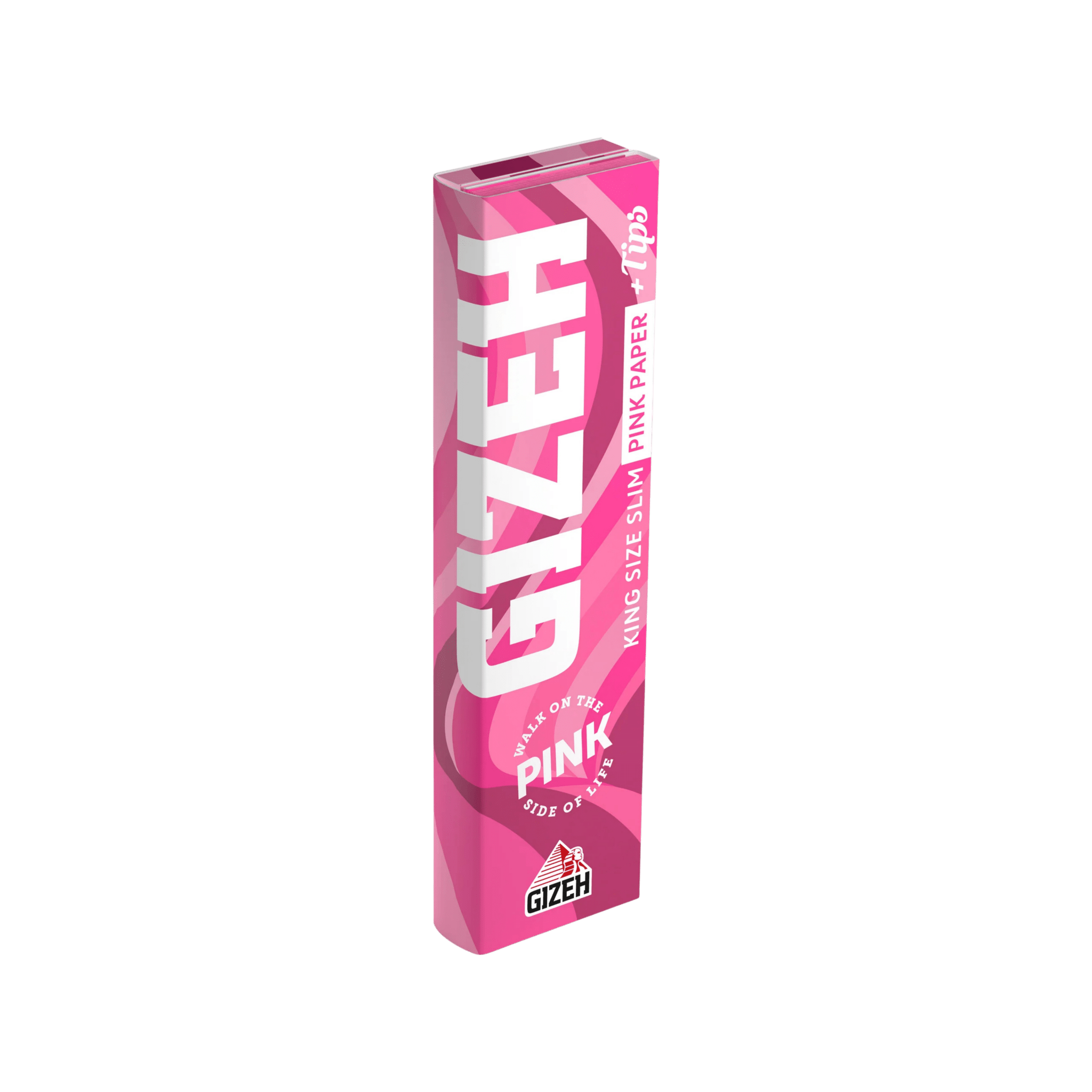 GIZEH Pink King Size Slim + Tips All Pink Heft in seitlicher Ansicht