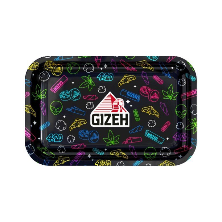 GIZEH Rolling Tray Comic black Medium 27,5 x 17,5 cm Metalltablett