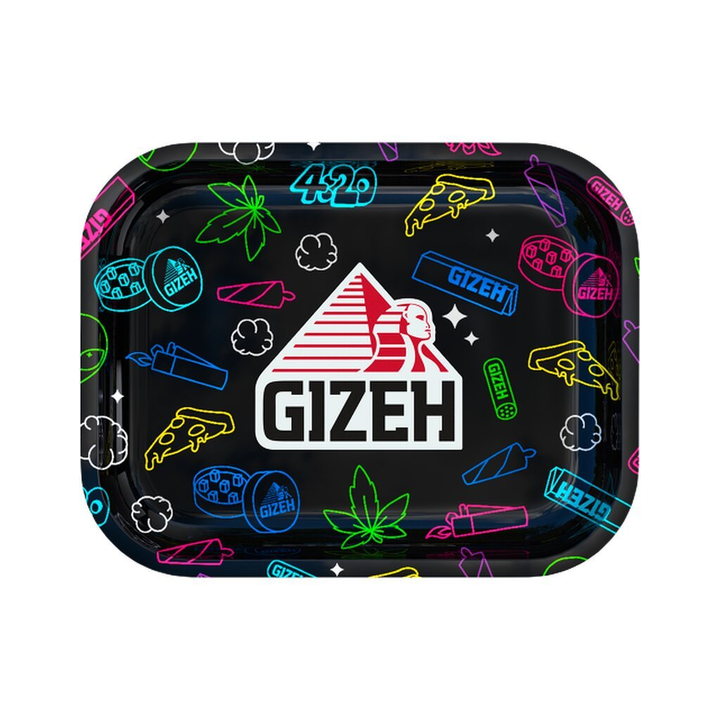 GIZEH Rolling Tray Comic black Small 18 x 14 cm Metalltablett