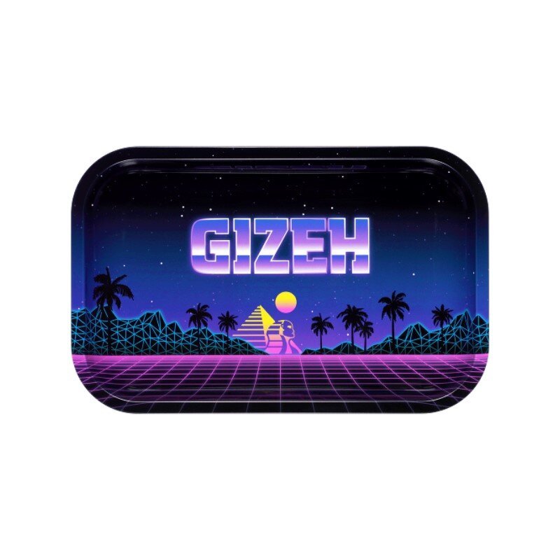 GIZEH Rolling Tray Retro Waves Medium 27,5 x 17,5 cm Metalltablett