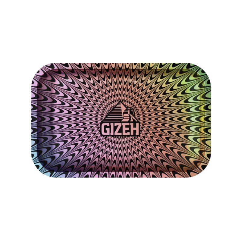 GIZEH Rolling Tray Trippy colored Medium 27,5 x 17,5 cm Metalltablett