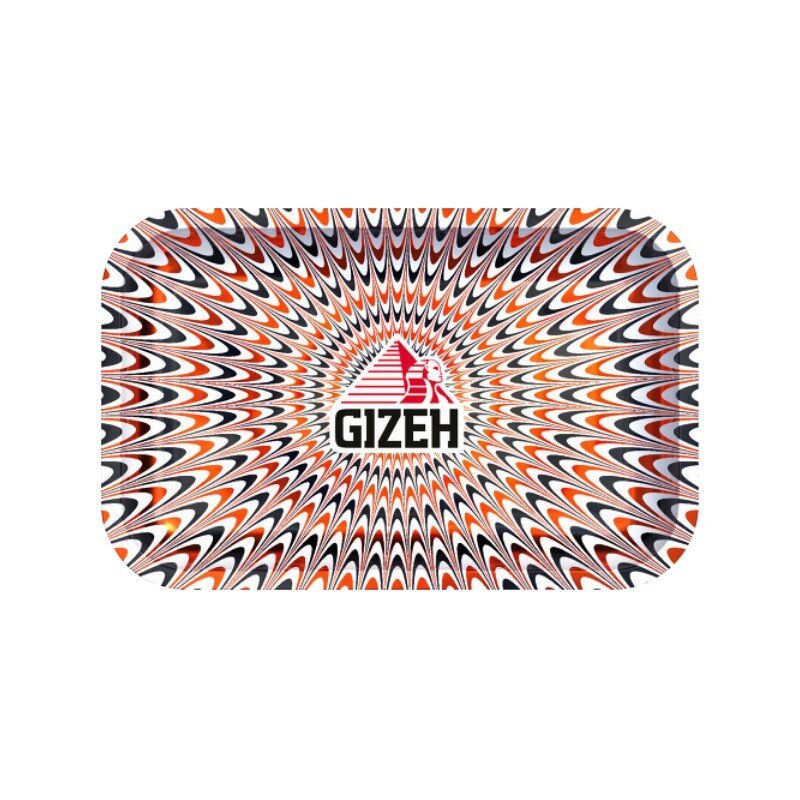 GIZEH Rolling Tray Trippy red white Medium 27,5 x 17,5 cm