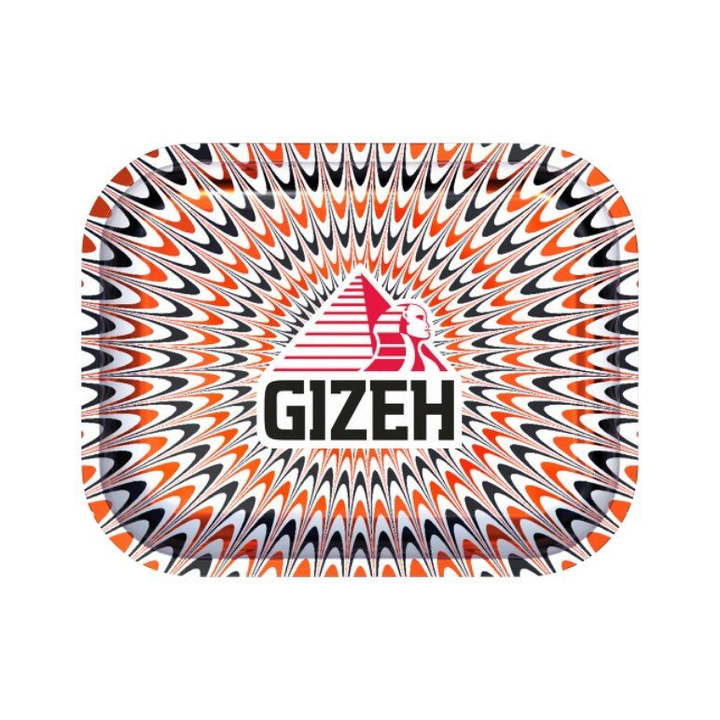 GIZEH Rolling Tray Trippy red white Small 18 x 14 cm Metalltablett