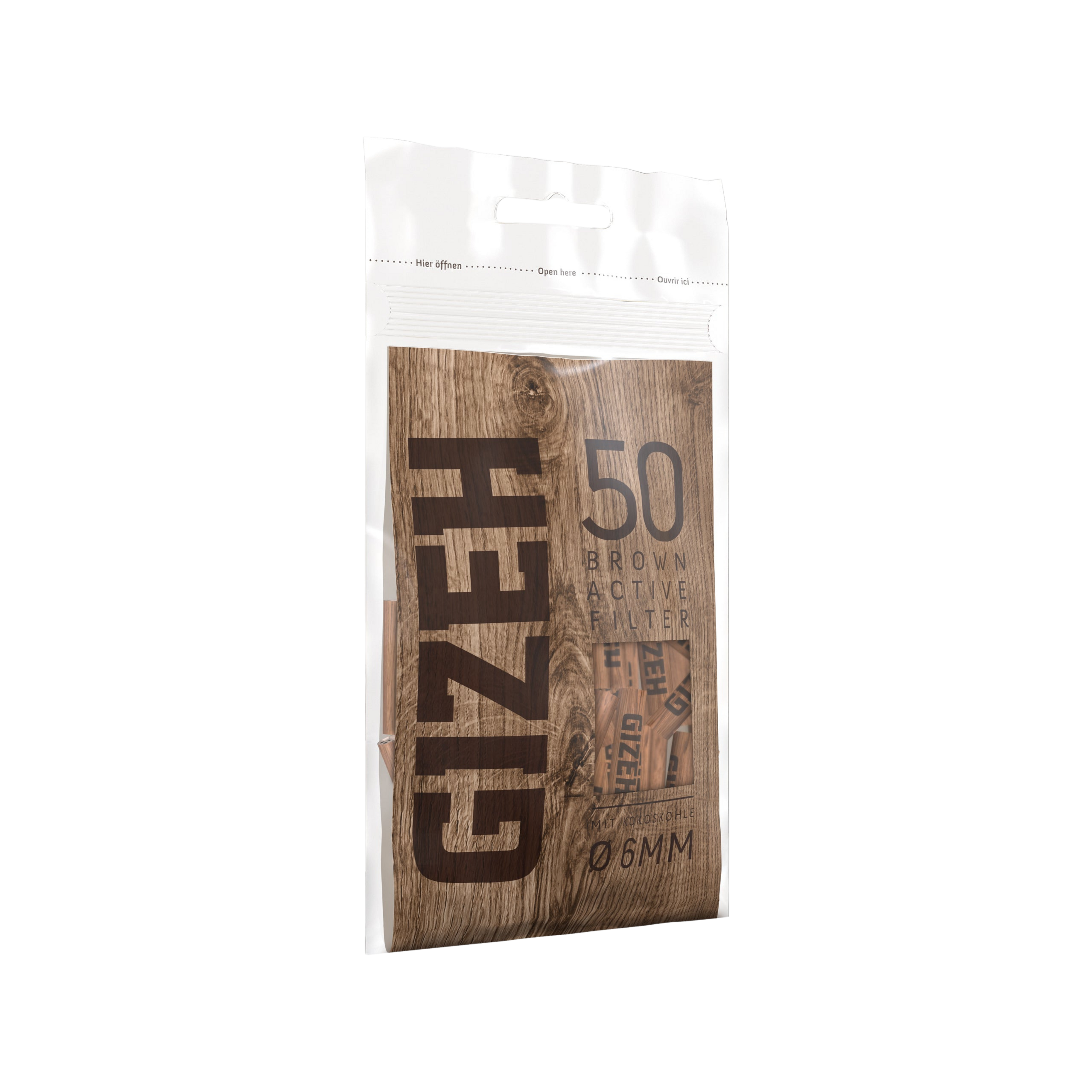 GIZEH - Active Filter 6mm - Brown - Bag - 50 Stück