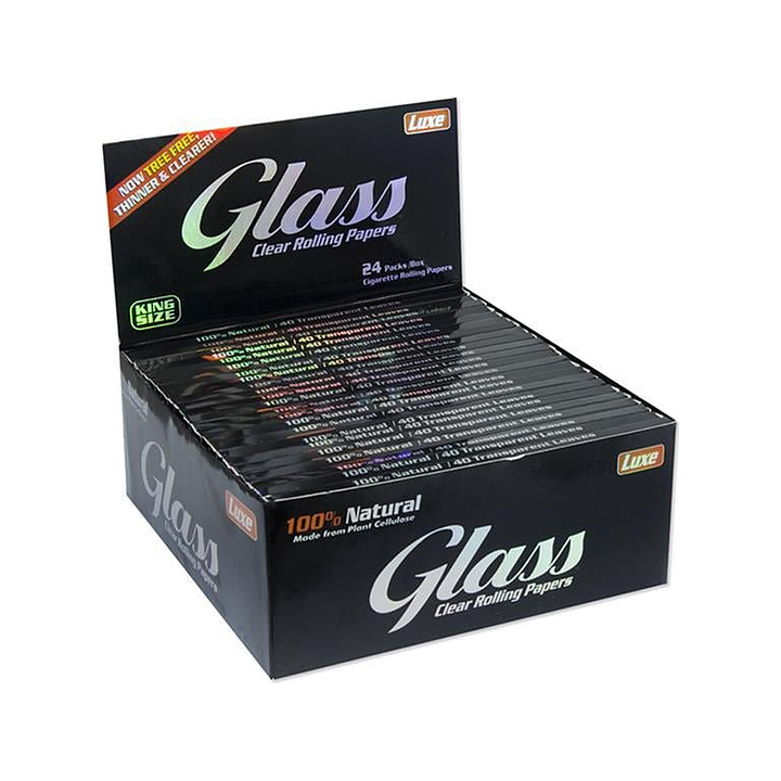 GLASS Clear Rolling Papers King Size Display mit ca. 24 Heftchen