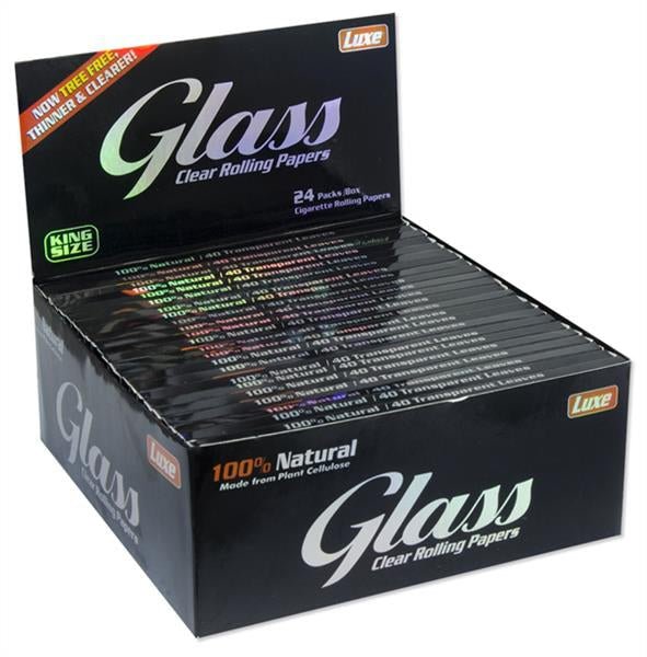 GLASS Clear Rolling Papers King Size Display mit ca. 24 Heftchen