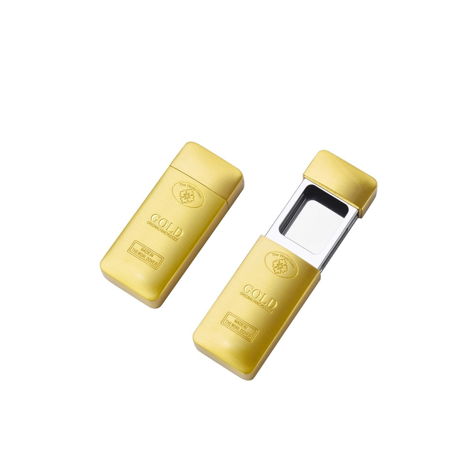 Goldbar Taschenaschenbecher geschlossen in Seitenansicht