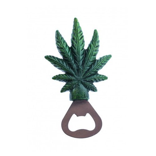Apribottiglie Green Leaf dal design a foglia di canapa