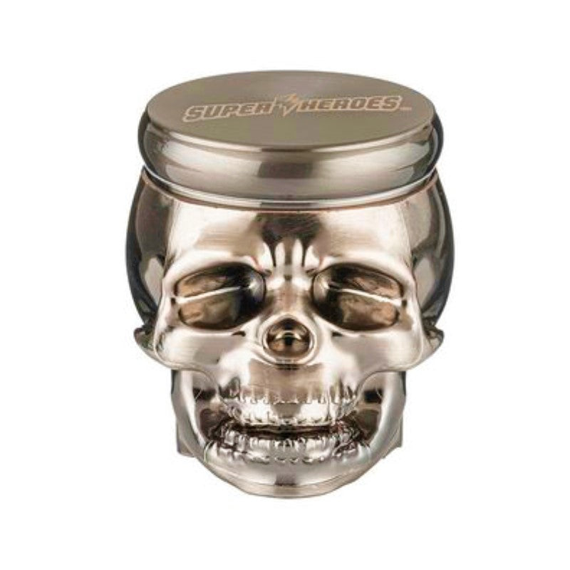 Grinder 4-teilig, 55 mm, Skull Silber – Mühle für Kräuter und Tabak