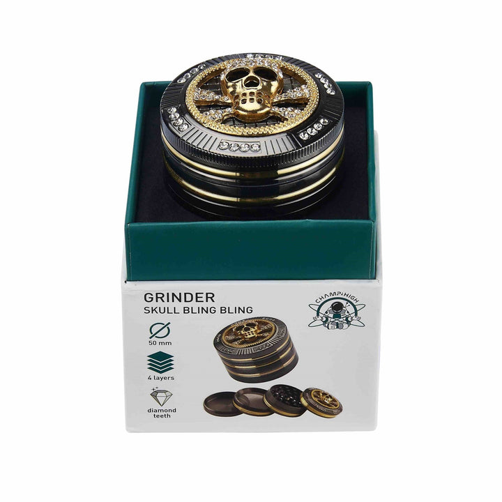 Grinder Bling Bling Skull - 50mm - 4 Layers kaufen bei rauchwerk.ch