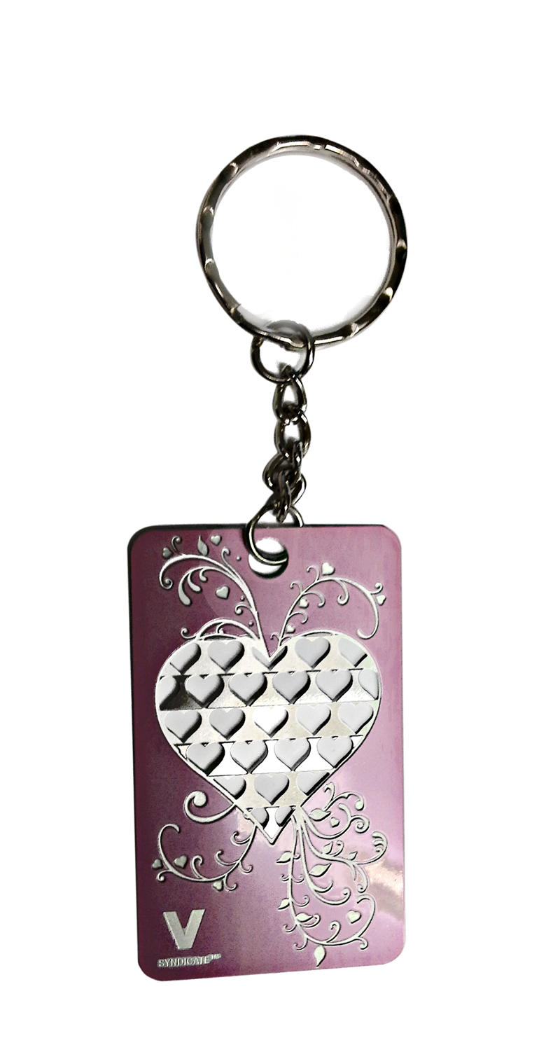 V Syndicate Grinder Card Schlüsselanhänger Heart