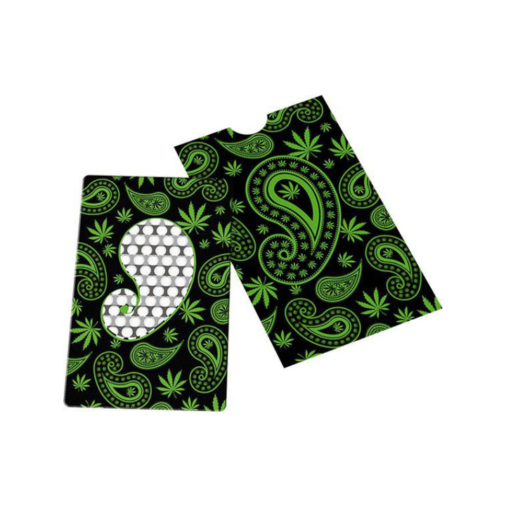 V Syndicate Grinder Card Paisley Weed – Reibe in Kreditkarten-Format