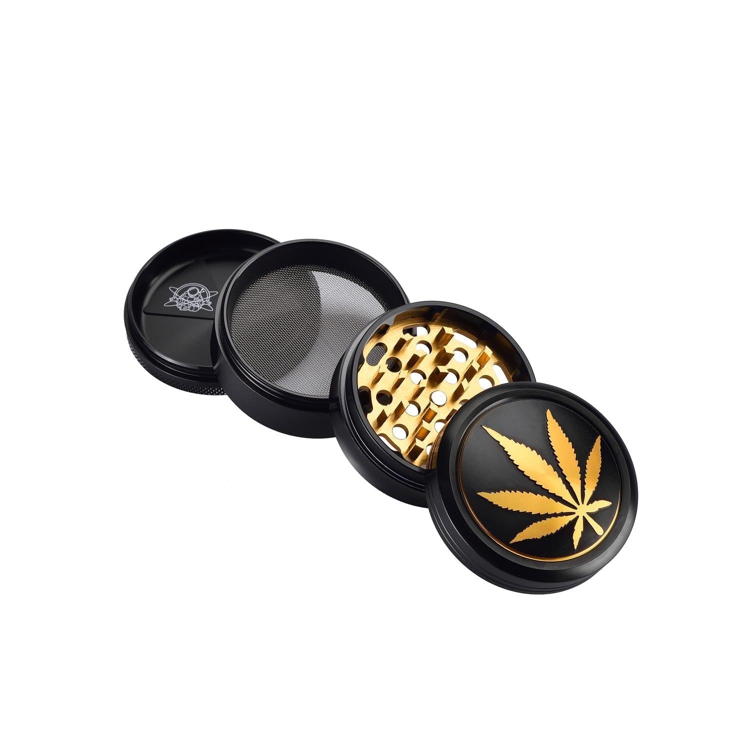 Grinder Golden Leaf - 63mm - 4 Layers kaufen bei rauchwerk.ch