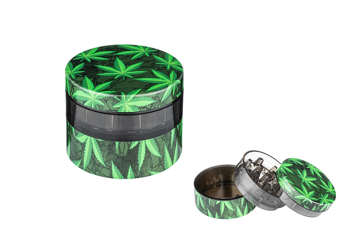 Dreamliner Grinder mit Hanfblättern, 3-teilig, 54 mm – Kräutermühle