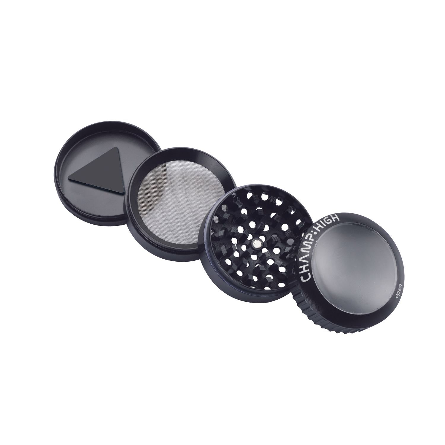 Grinder Magnifier Black mit Lupe und Staufach - 50mm - 4 Layers kaufen bei rauchwerk.ch