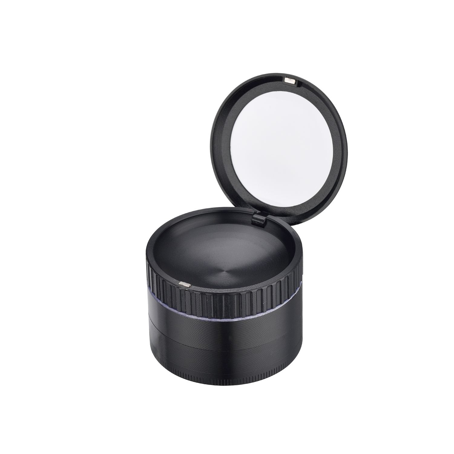 Grinder Magnifier Black mit Lupe und Staufach - 50mm - 4 Layers kaufen bei rauchwerk.ch