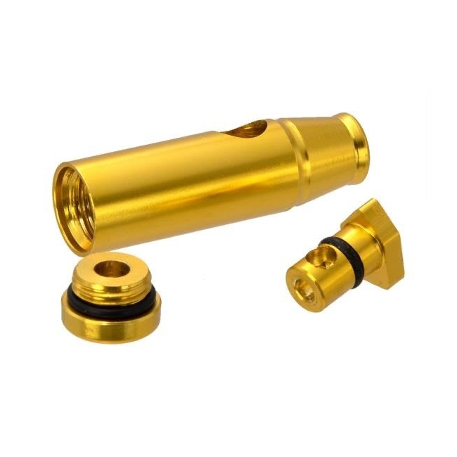 Detailansicht des BLIZZARD Dosierers aus Aluminium in Gold