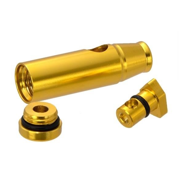Detailansicht des BLIZZARD Dosierers aus Aluminium in Gold