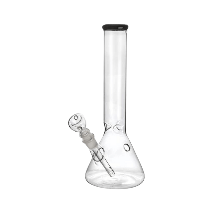 Glas Bong Ice Black 30 cm mit schwarzem Mundstück