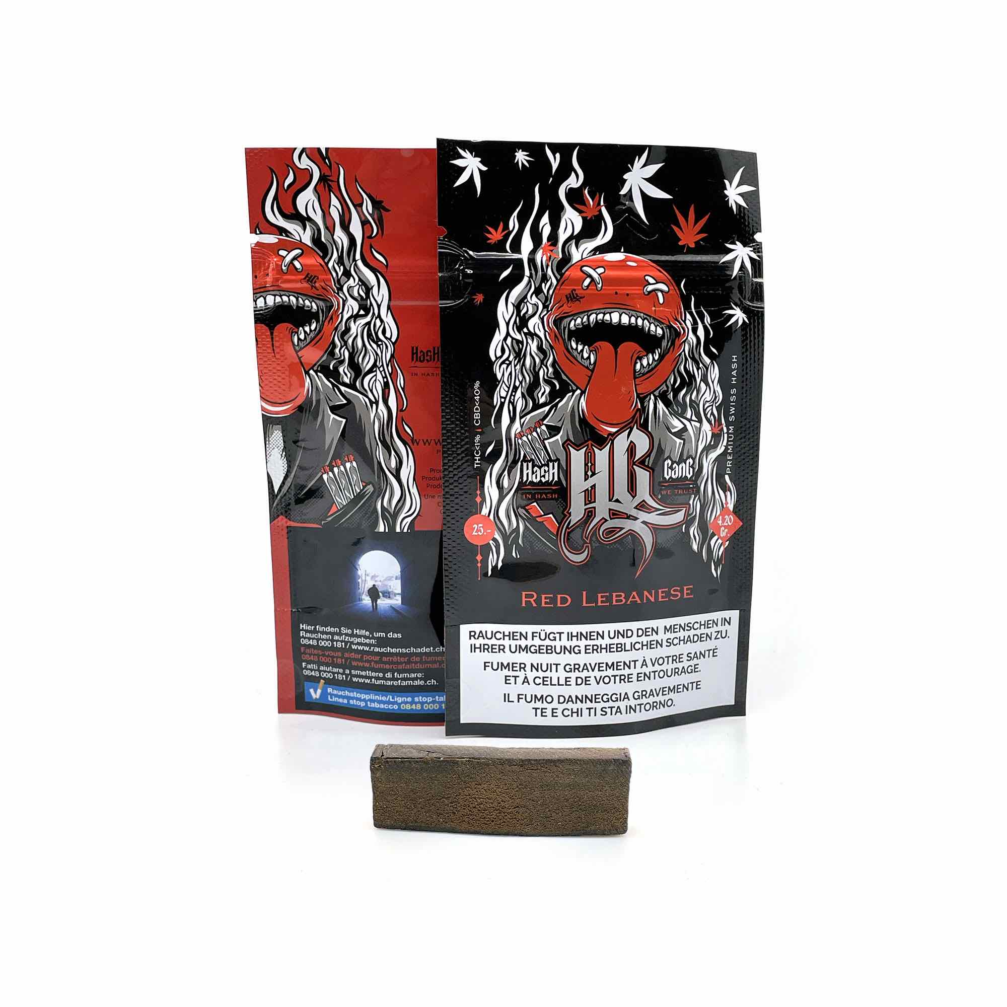 Hash Gang Red Lebanese CBD Hasch 4.2g Packung