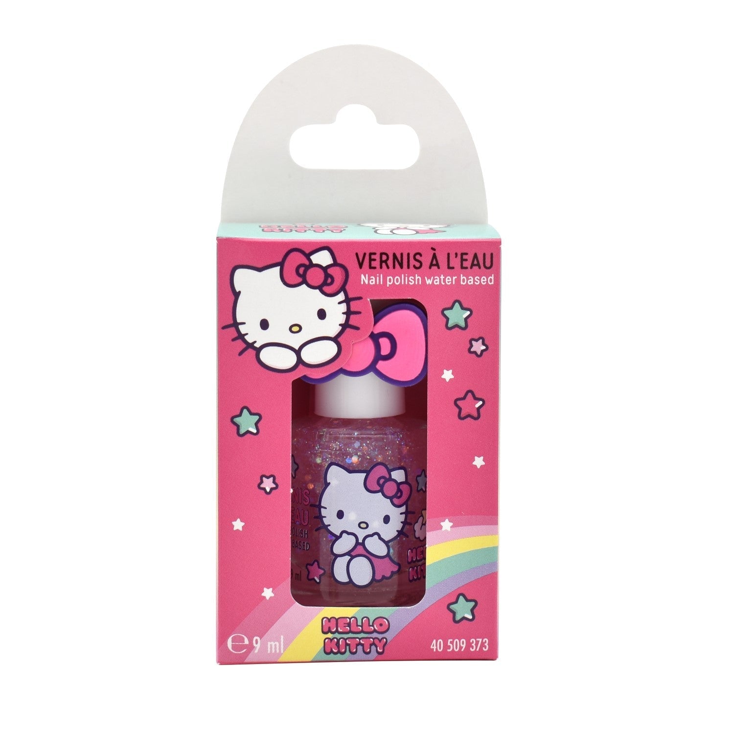Detailansicht Hello Kitty Ring und Nagellack Fläschchen