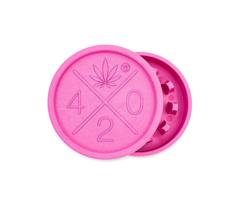HEMP Grinder 420 Logo 55mm – Pink (2-teilig)
