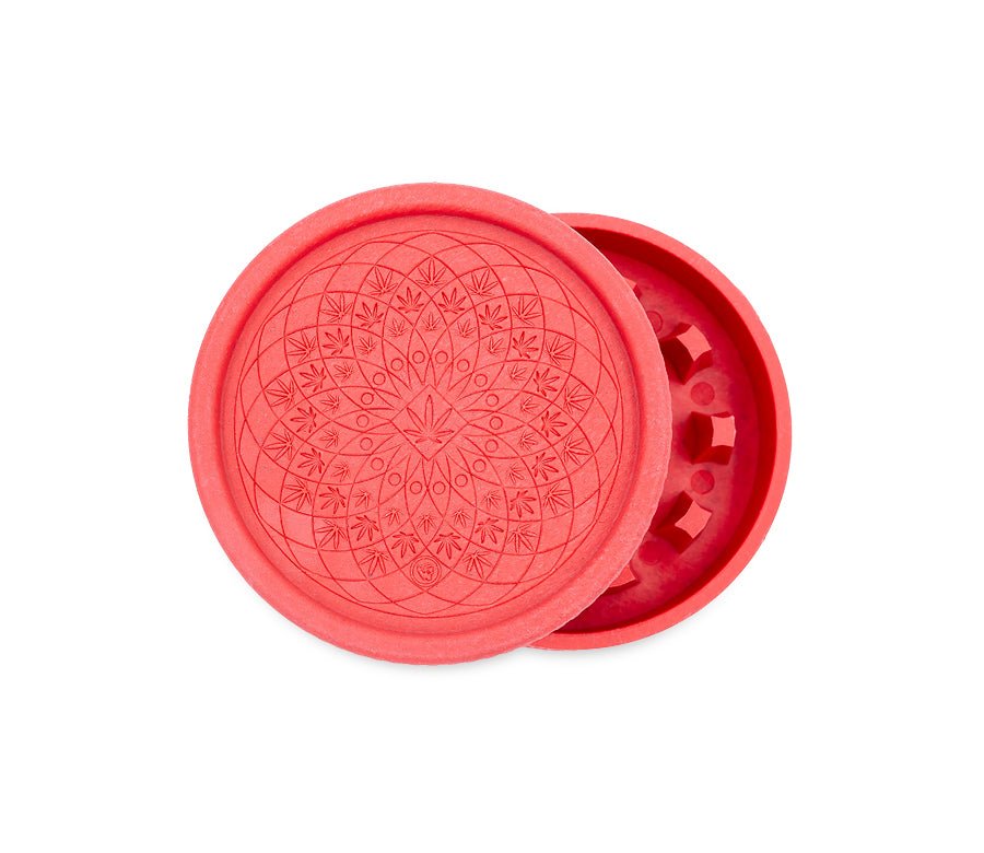 Roter Hemp Grinder Leaf Pattern, 55 mm, 2-teilig