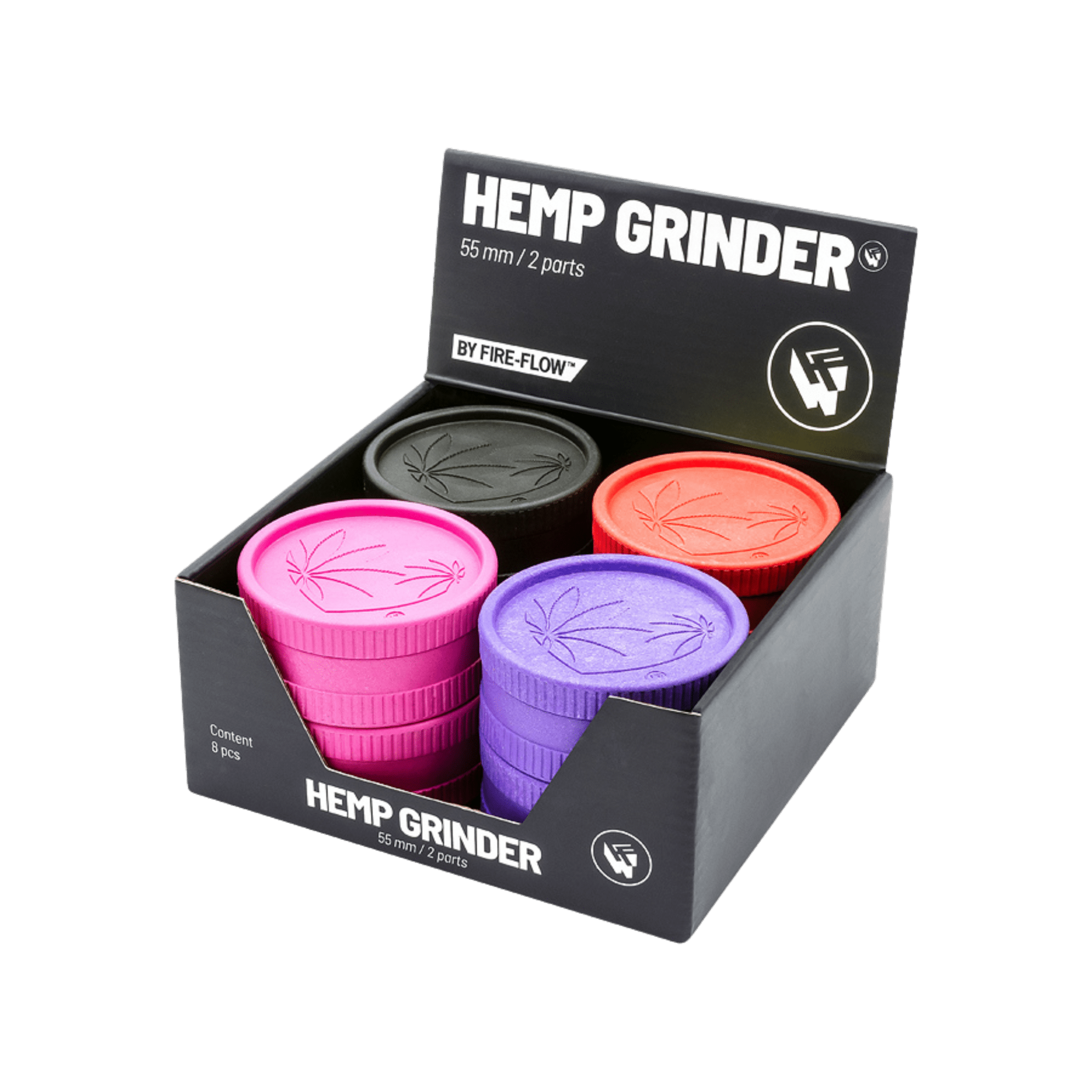 2-teiliger Hanf Grinder 55 mm im 420 Heart Design