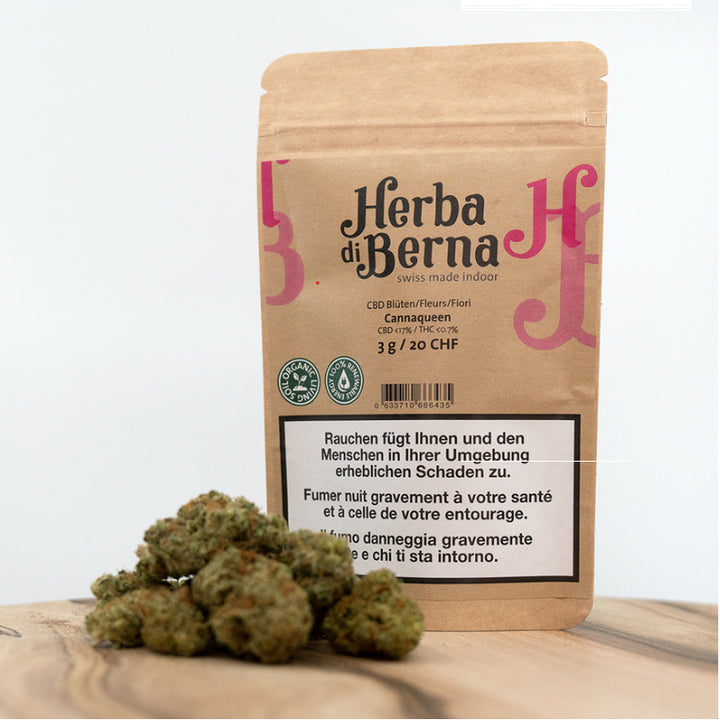 Herba di Berna Cannaqueen Indoor – CBD-Blüten, 3 g