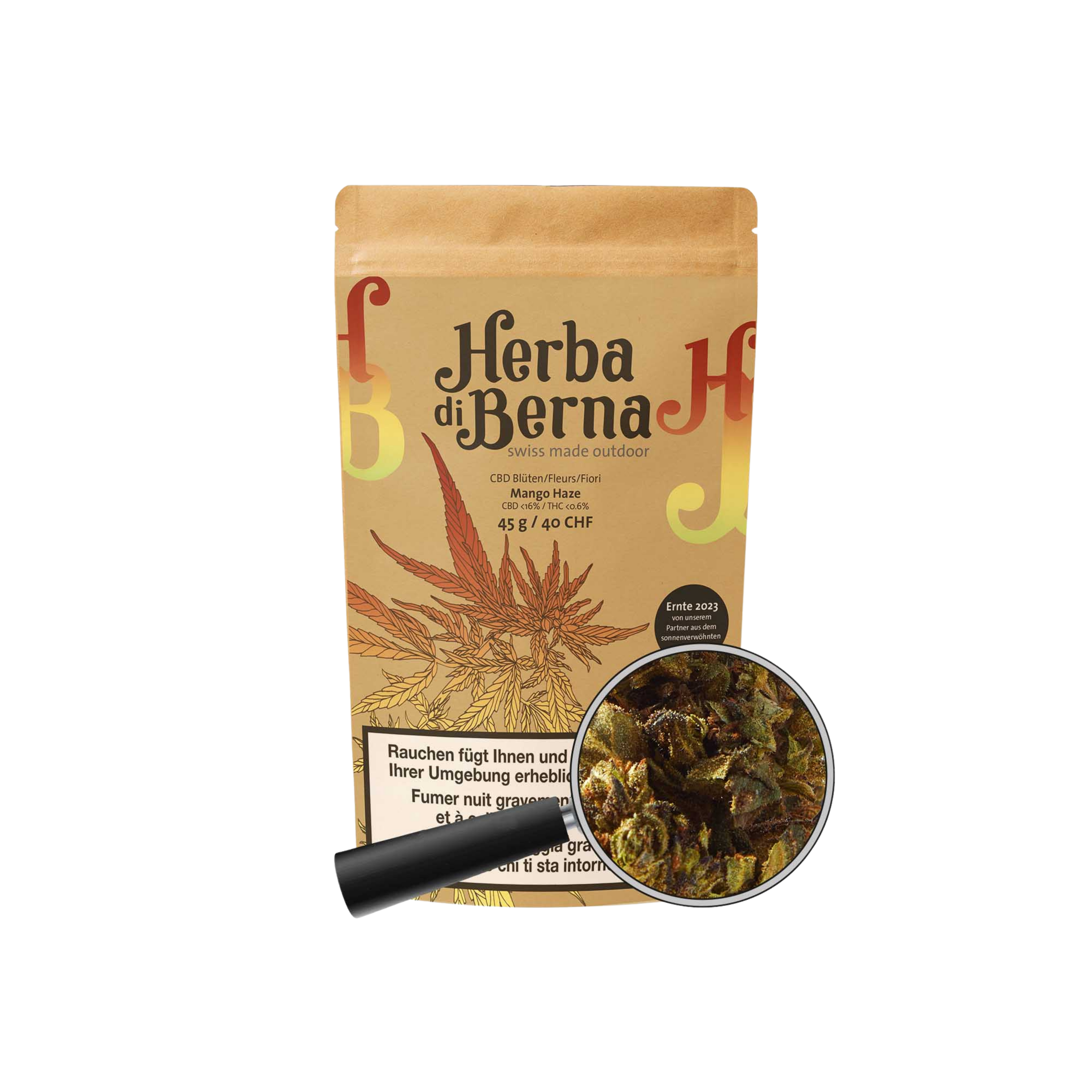 Herba di Berna Mango Haze Outdoor CBD Blüten 45g