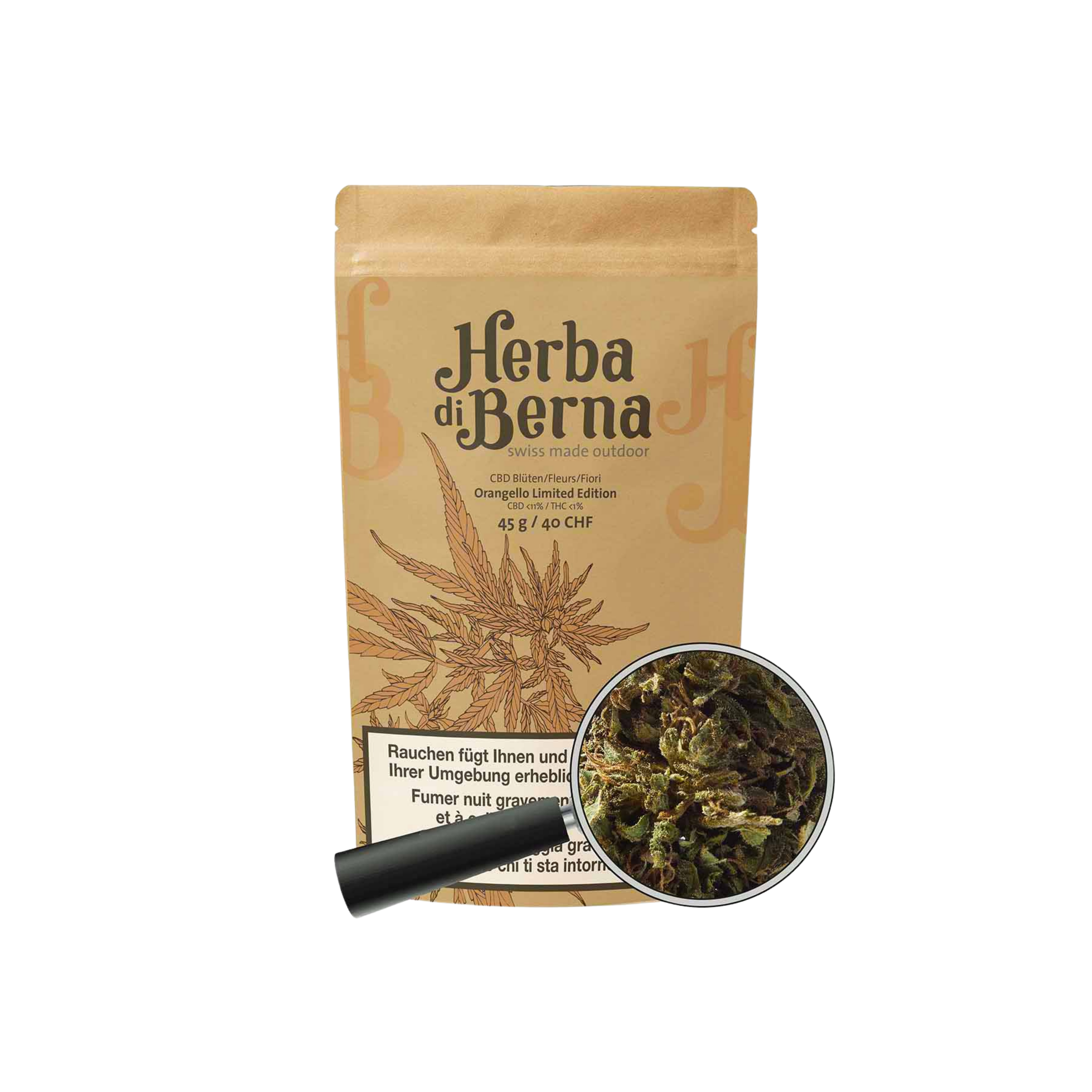 Herba di Berna Orangello Outdoor CBD Blüten 45g