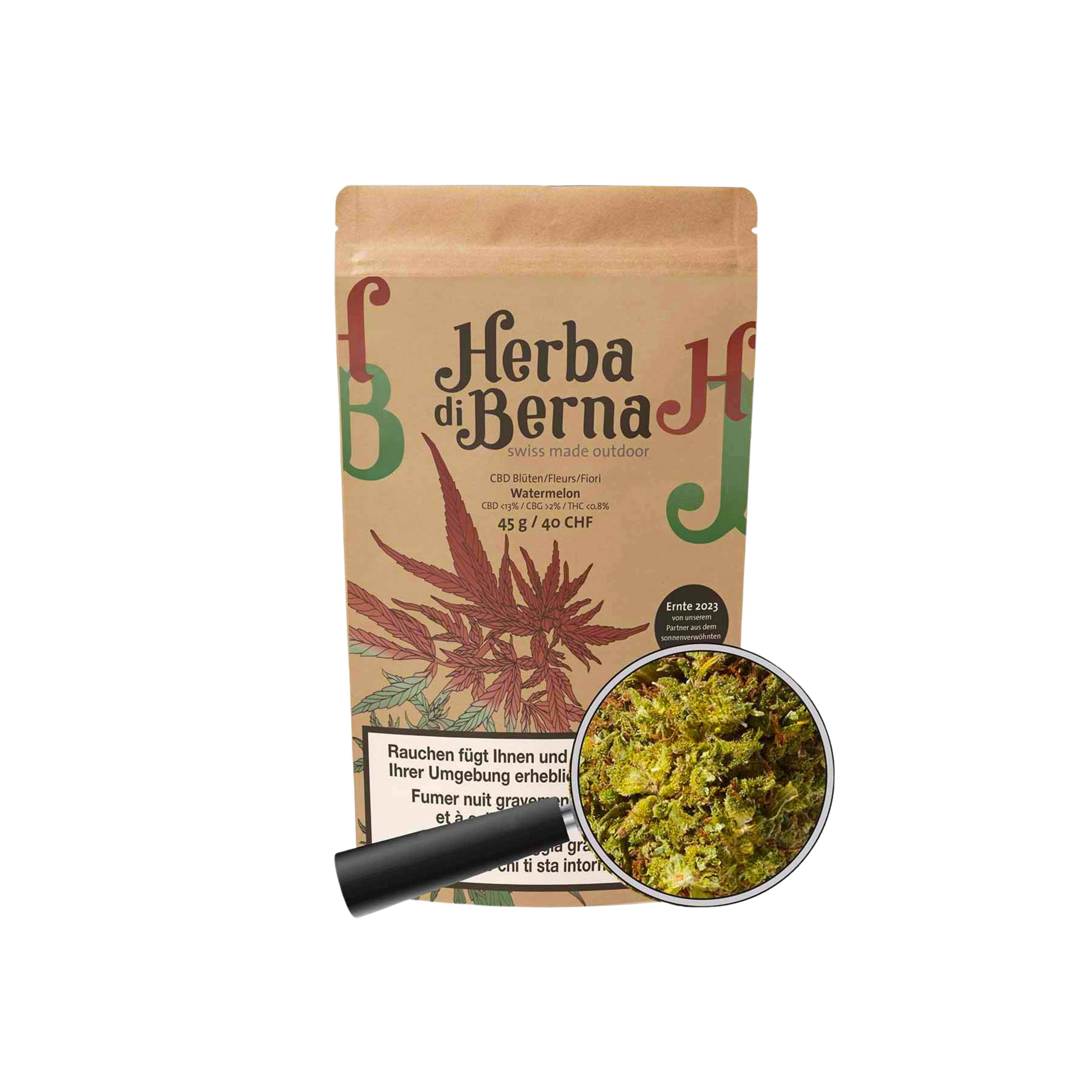 Herba di Berna Watermelon Outdoor CBD Blüten 45g