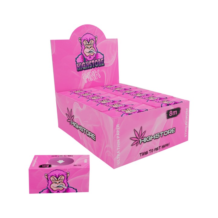 Highstore Pink Rolls, 8 m, 24 Stück