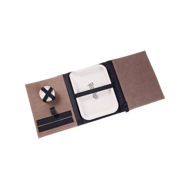 HoneyPuff Set Beige – Tasche mit Grinder und Rolling Tray
