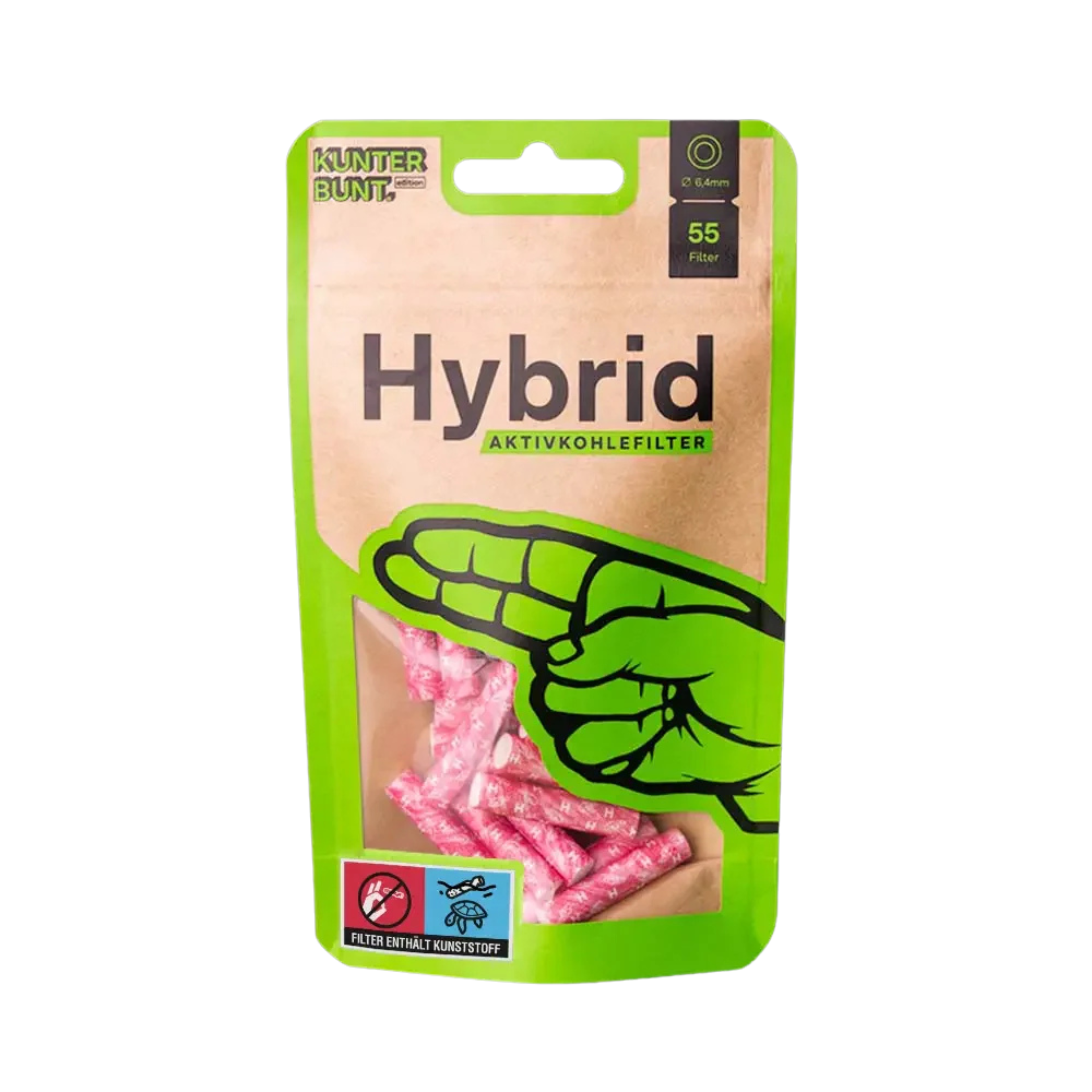 Hybrid Supreme Aktivkohlefilter Magenta 55 Stück Packung