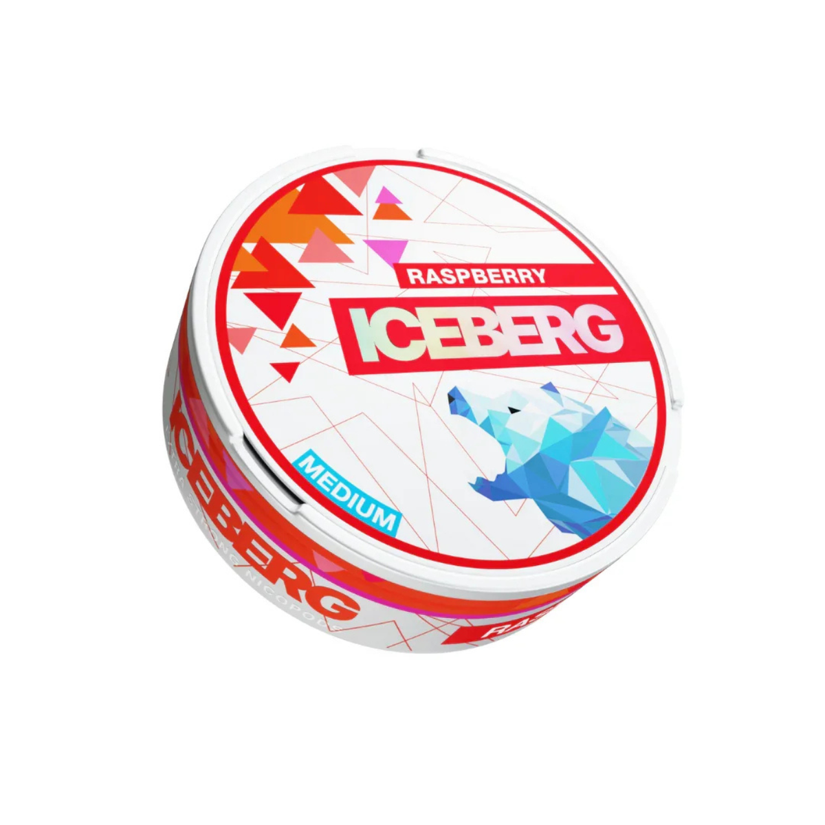Iceberg Raspberry Medium All White Snus Dose mit Eisbär-Design 20 mg/g