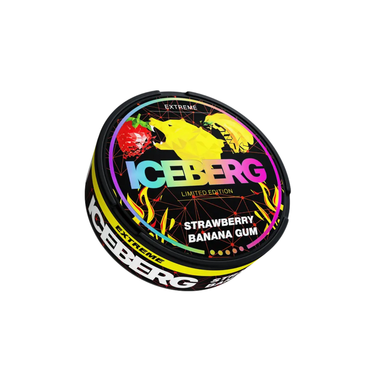 ICEBERG Strawberry Banana Gum Snus Dose schräge Ansicht