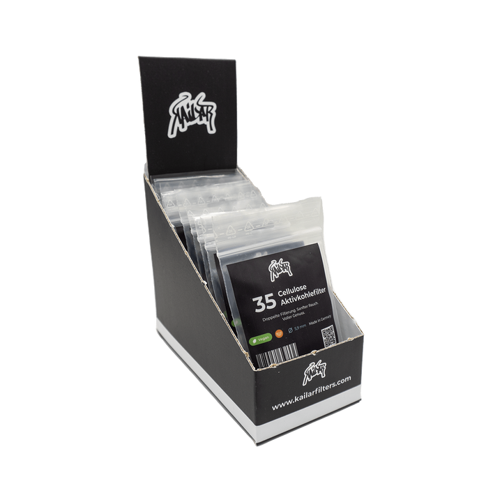 Kailar Slim Aktivkohlefilter Mix Display mit 10 Packungen