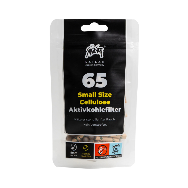 Kailar Slim Aktivkohlefilter Unbleached 65 Stück Ø 5,9 mm