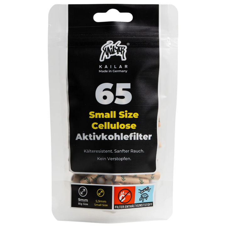 Kailar Slim Aktivkohlefilter Unbleached 65 Stück Ø 5,9 mm