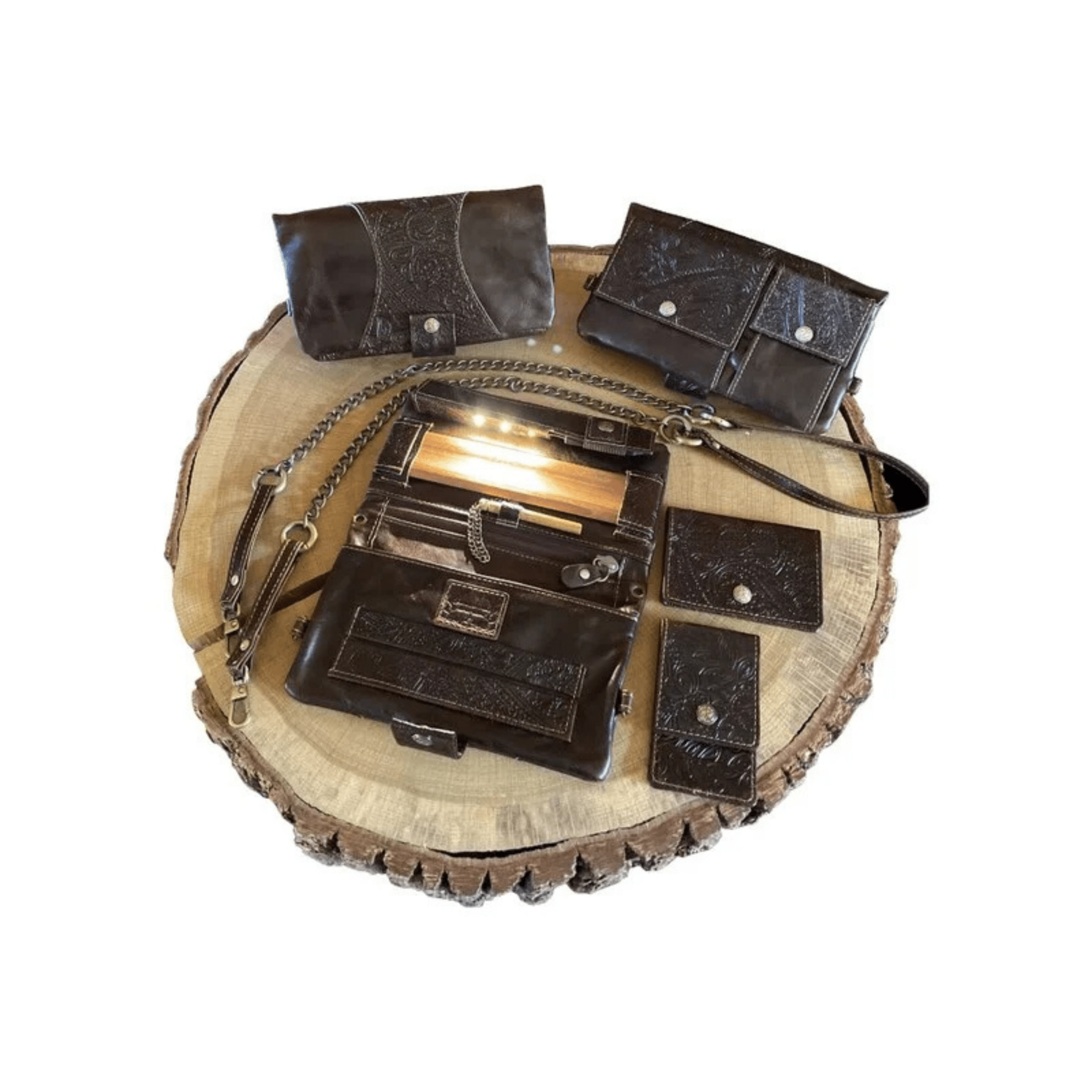 Kavatza Joint Tasche Advanced Large Ethnic Brown aus Leder