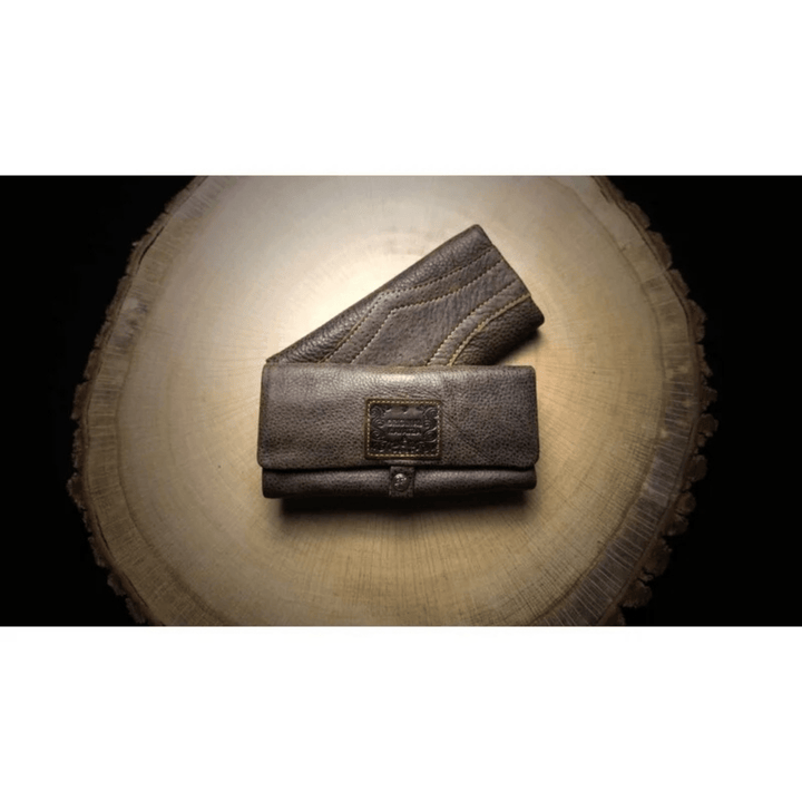 Kavatza Joint Tasche Mary Poppins Grey Brown aus Leder