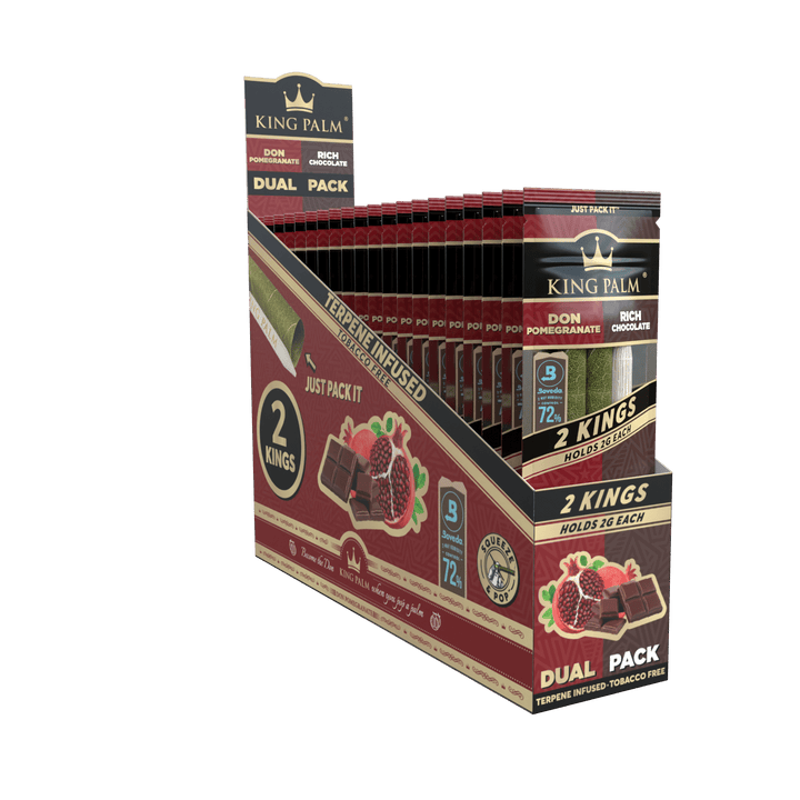 King Palm Don Pomegranate & Chocolate Display schräg, 20 Packungen