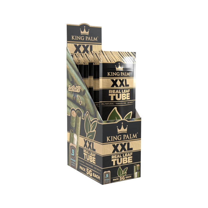 King Palm XXL Real Leaf Tube Display schräg 10 Packungen